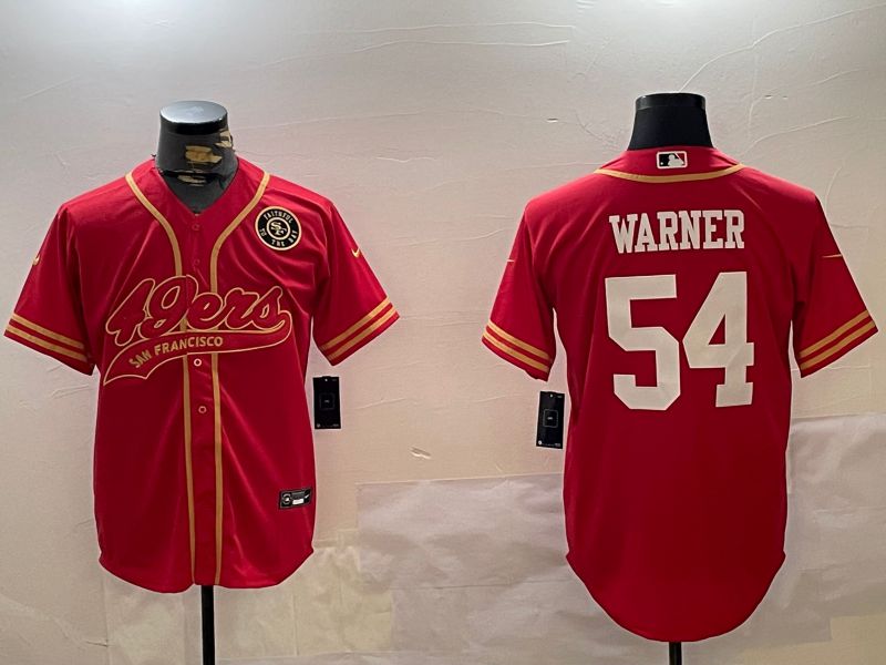 Men San Francisco 49ers #54 Warner Red Joint Name 2024 Nike Limited NFL Jersey style 1209